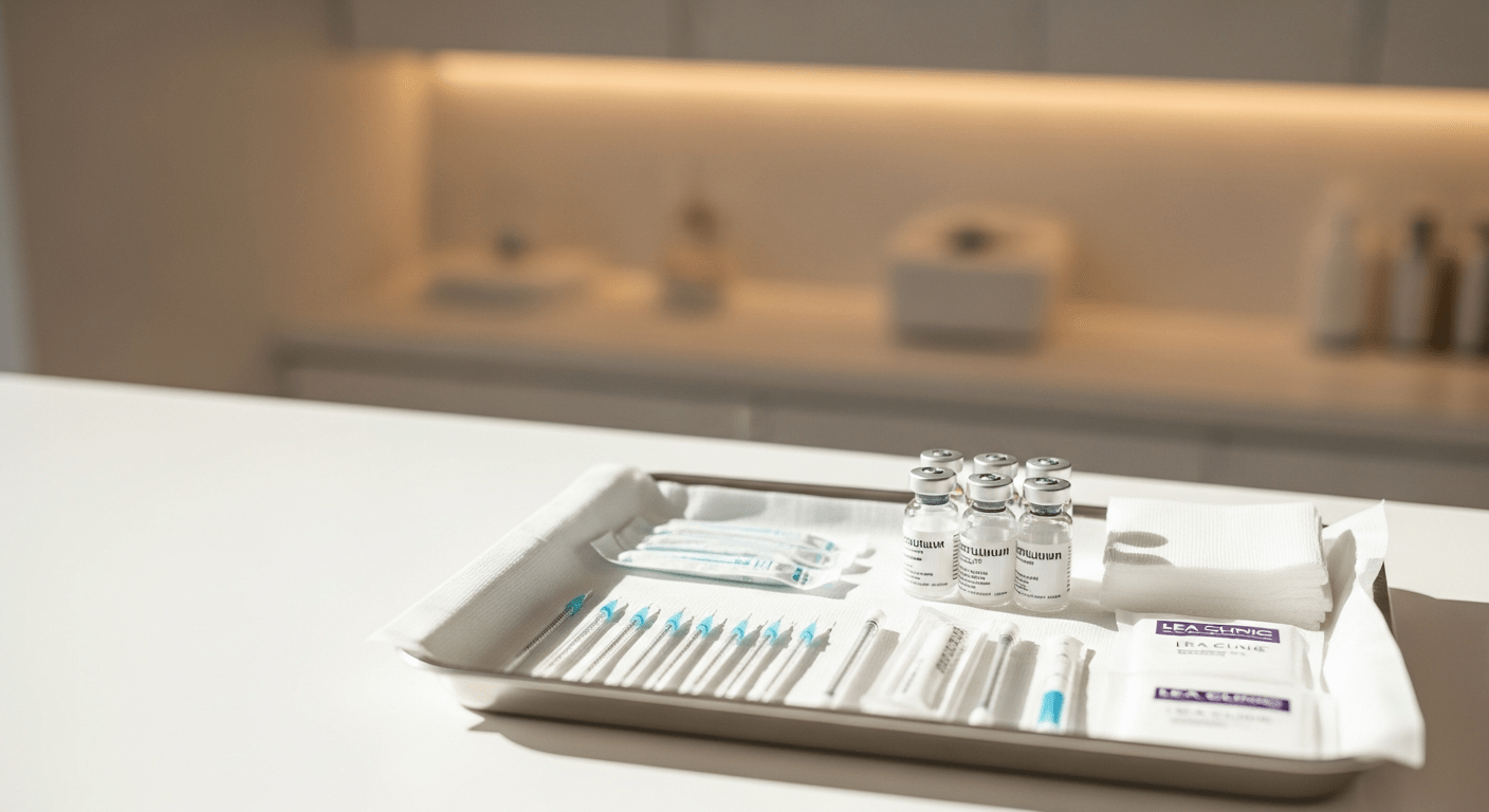 Lekarz Lea Clinic omawia schemat iniekcji toksyny botulinowej z pacjentką, gabinet medyczny w centrum Krakowa