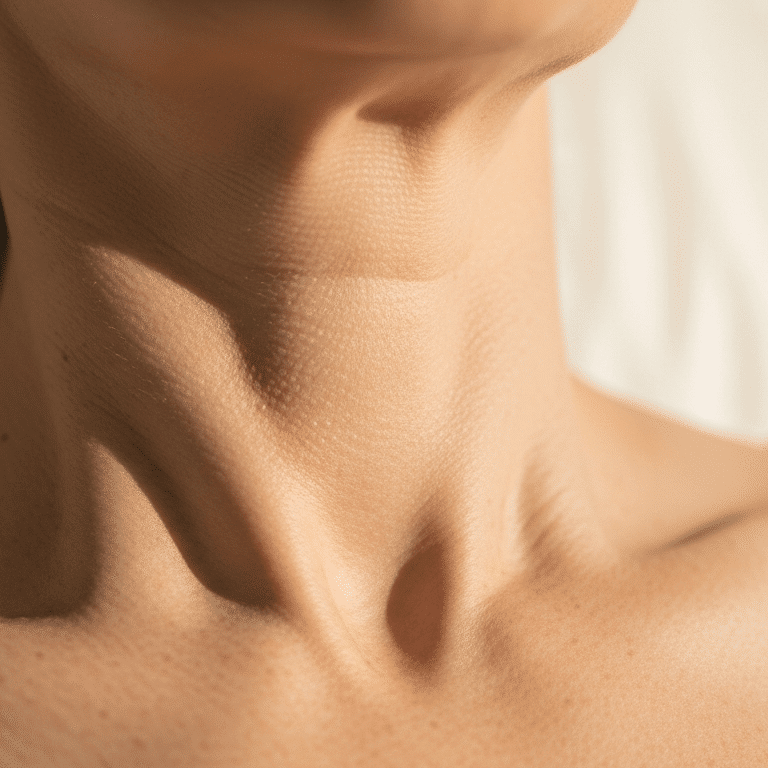 Lekarz Lea Clinic wykonuje iniekcję biostymulatora w okolicę szyi pacjentki po 45. roku życia, gabinet medyczny Kraków